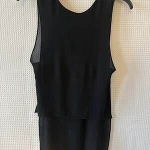 Reformation Layered Chiffon Hem Sleeveless Tank Top Black